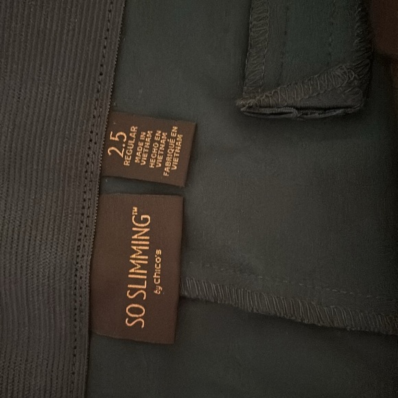So slimming by Chicos regular size 2.5 deep, military green color EUC - Picture 2 of 9